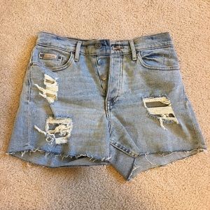 Calvin Klein ripped denim shorts